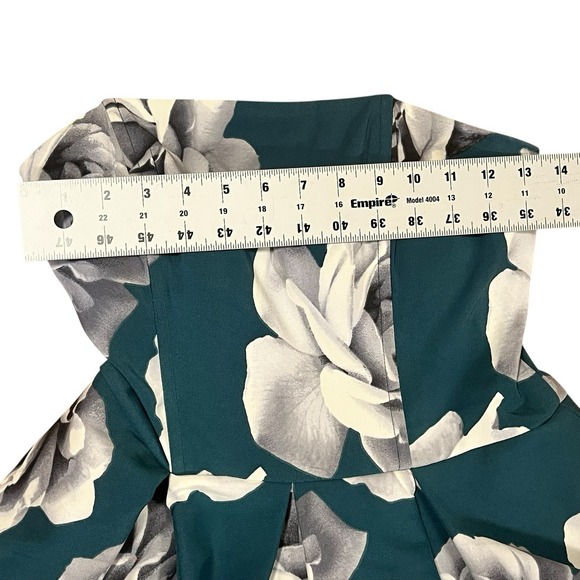 Speechless Women's High Low Gown Dress Green White Floral Strapless Sz 13 Formal - Picture 6 of 11